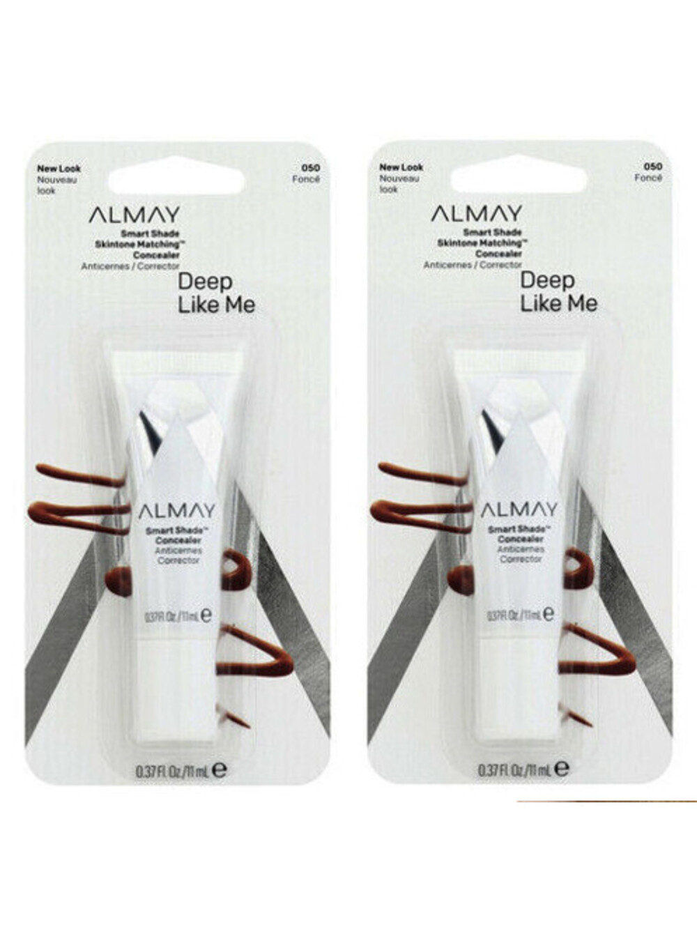 2-Pack NEW Almay Smart Shade Skin Matching Concealer Deep Like Me 050 (Sealed)